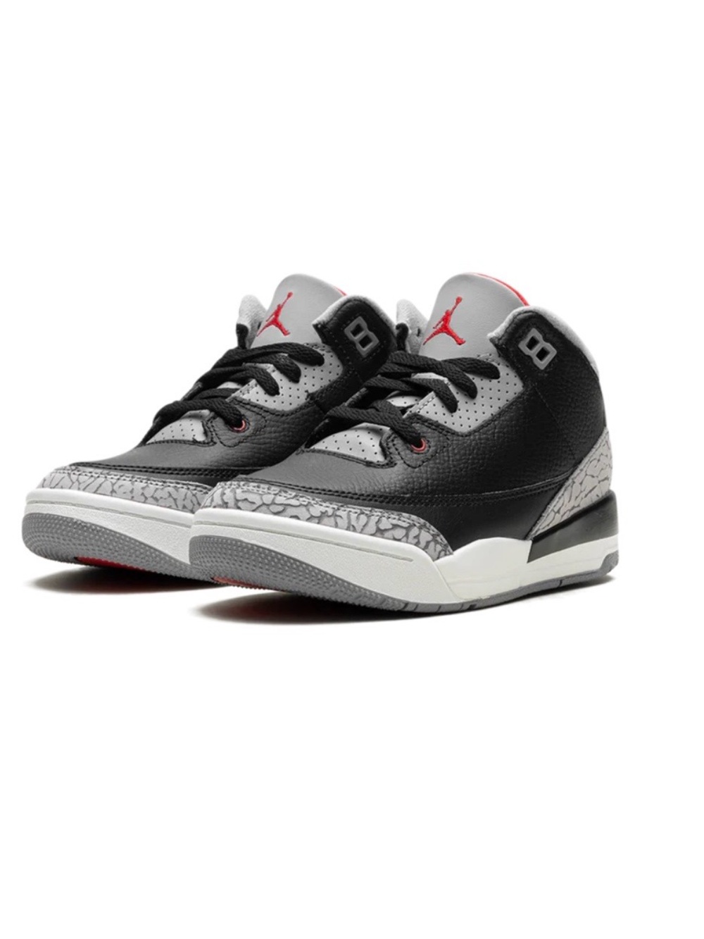 AIR JORDAN 3 PS BLACK CEMENT
Kids Boys Black/Gray/Red Retro Sneakers

US 3Y
